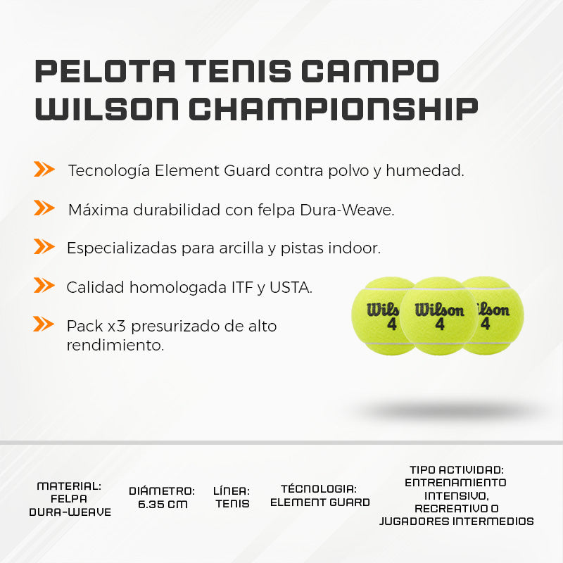 Pelota Tenis Campo Wilson Championship