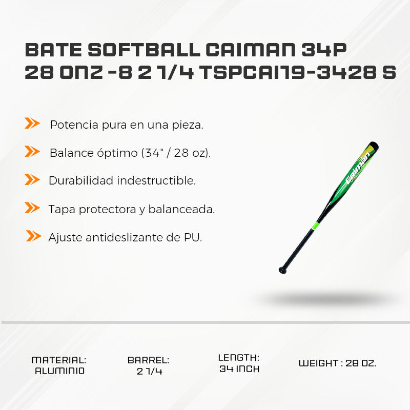 Bate Softball Caiman 34P 28 ONZ -8 2 1/4 TSPCAI19-3428 S