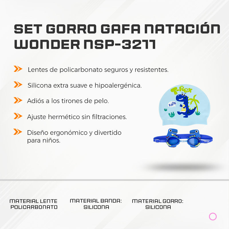 Set Gorro Gafa Natación Wonder NSP-3211