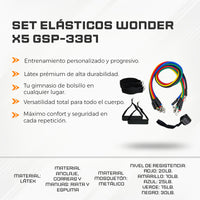 Set Elásticos Wonder X5 GSP-3381