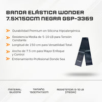 Banda Elástica Wonder 7.5x150cm Negra GSP-3369