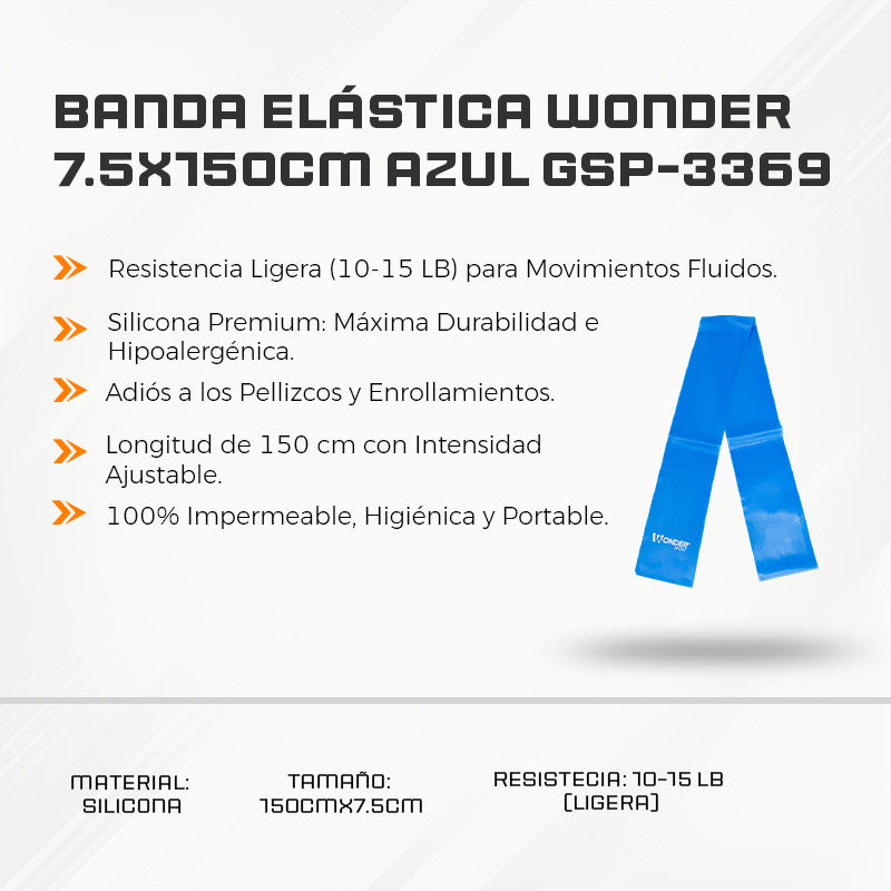 Banda Elástica Wonder 7.5x150cm Azul GSP-3369