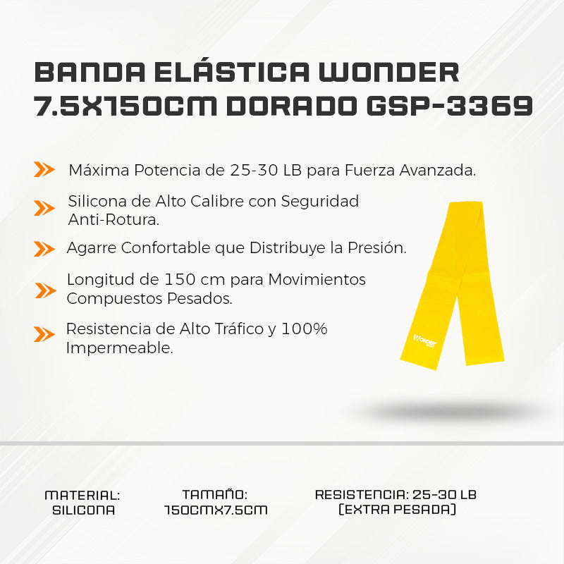 Banda Elástica Wonder 7.5x150cm Dorado GSP-3369