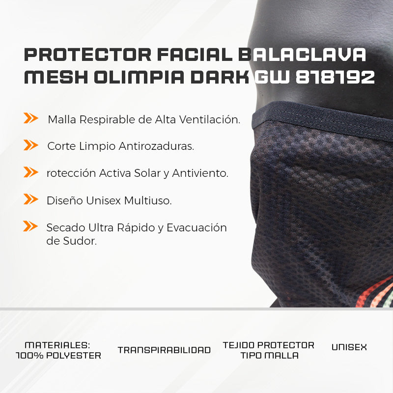 Protector Facial Balaclava Mesh Olimpia Dark GW 818192
