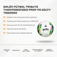 Balón Fútbol Tributo THERMOBONDED Femenino N5 Golty T661098