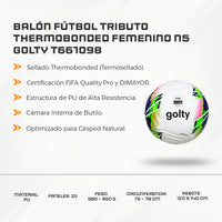 Balón Fútbol Tributo THERMOBONDED Femenino N5 Golty T661098
