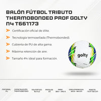Balón Fútbol Tributo THERMOBONDED PROF N4 Golty T661173