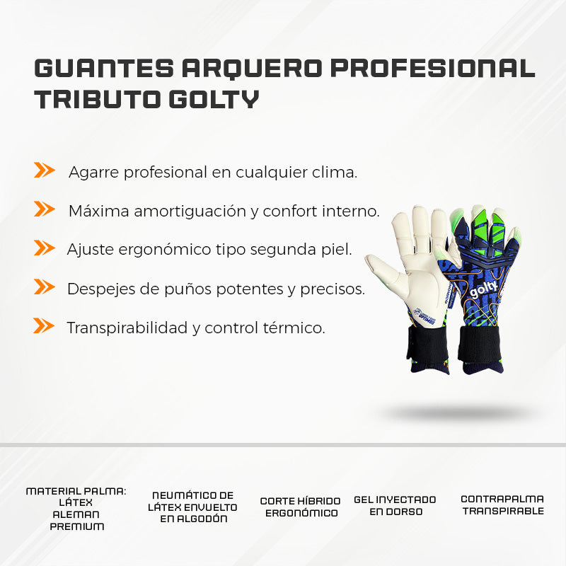 Guantes Arquero Profesional Tributo Golty
