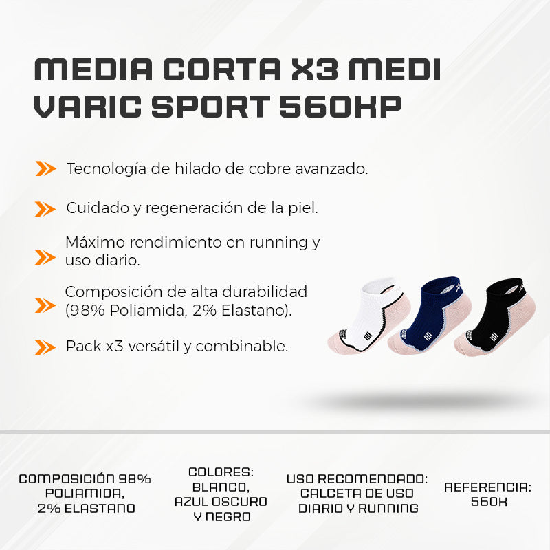Media Corta X3 MEDI VARIC Sport 560KP