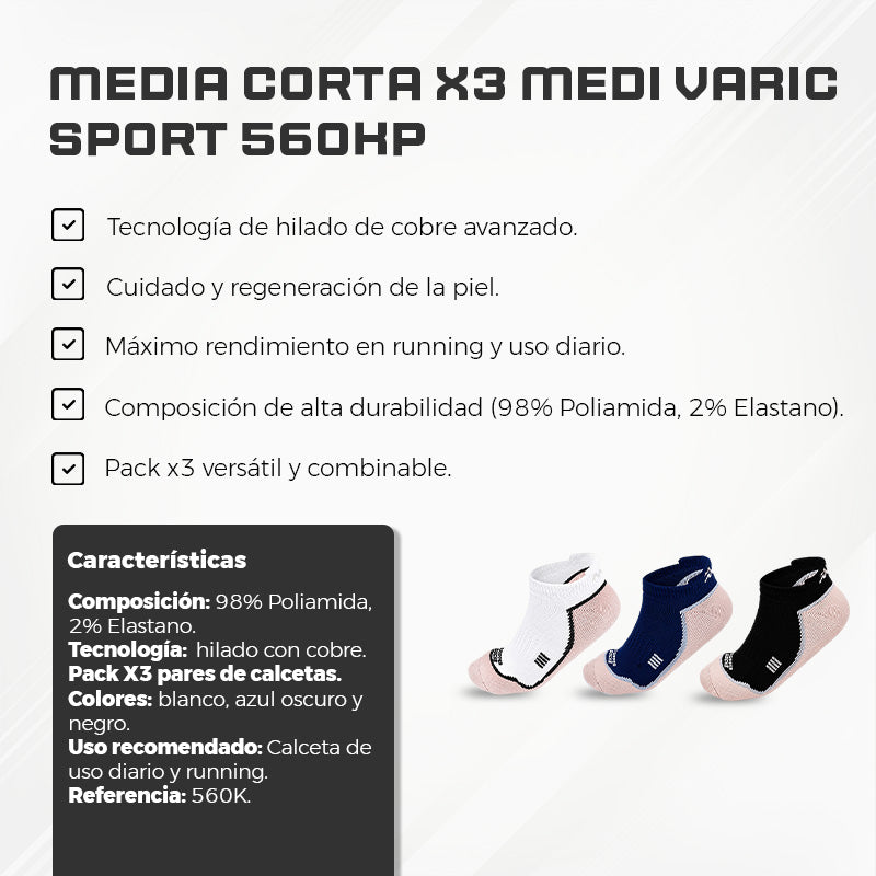 Media Corta X3 MEDI VARIC Sport 560KP