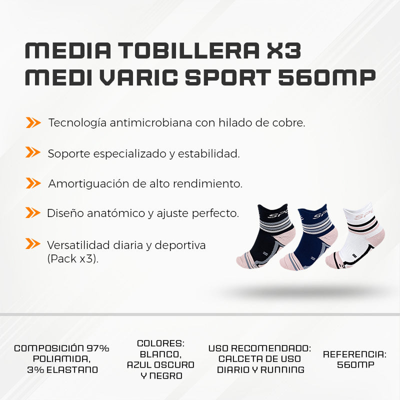 Media Tobillera X3 Medi Varic Sport 560MP