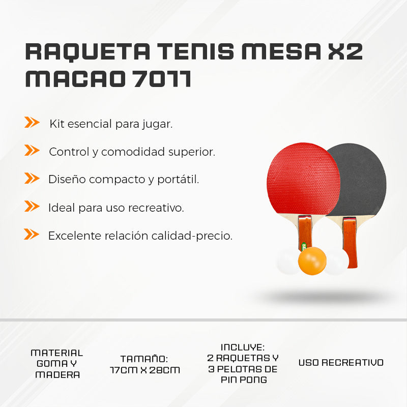 Raqueta Tenis Mesa X2 Macao 7011