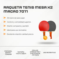 Raqueta Tenis Mesa X2 Macao 7011