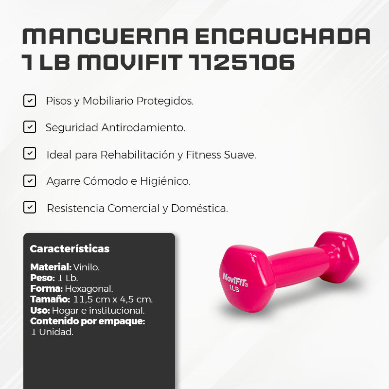 Mancuerna Encauchada 1 LB  MOVIFIT 1125106