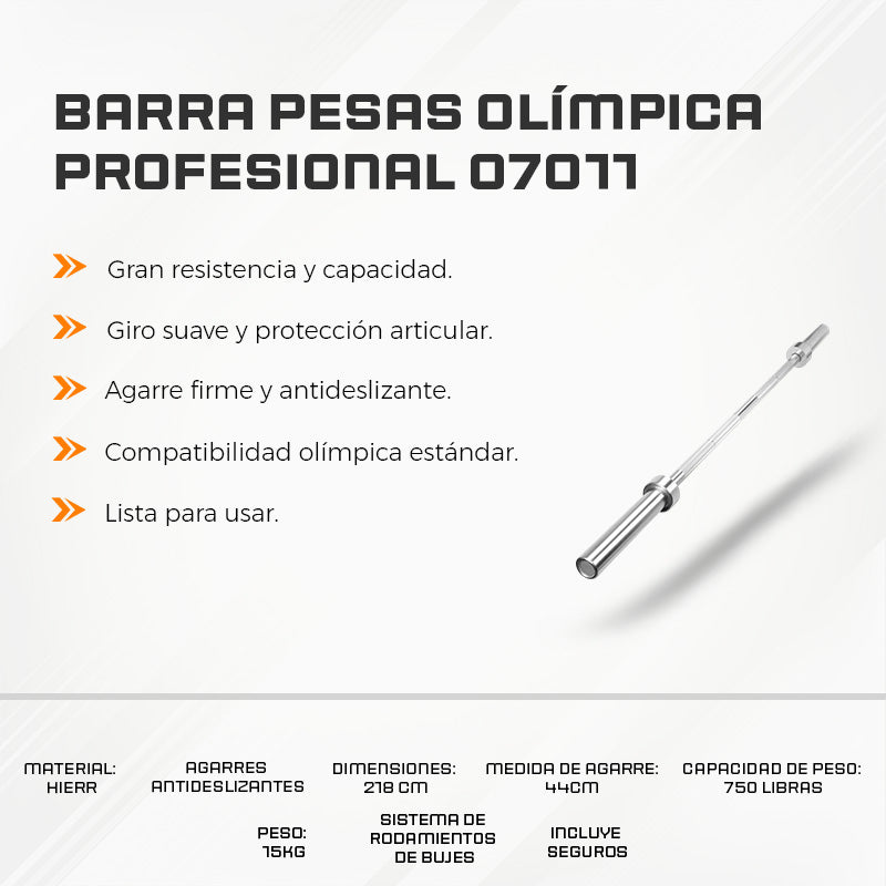 Barra Pesas Olímpica Profesional 070112