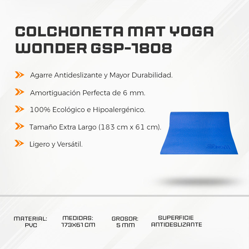 Colchoneta Mat Yoga Wonder GSP-1808