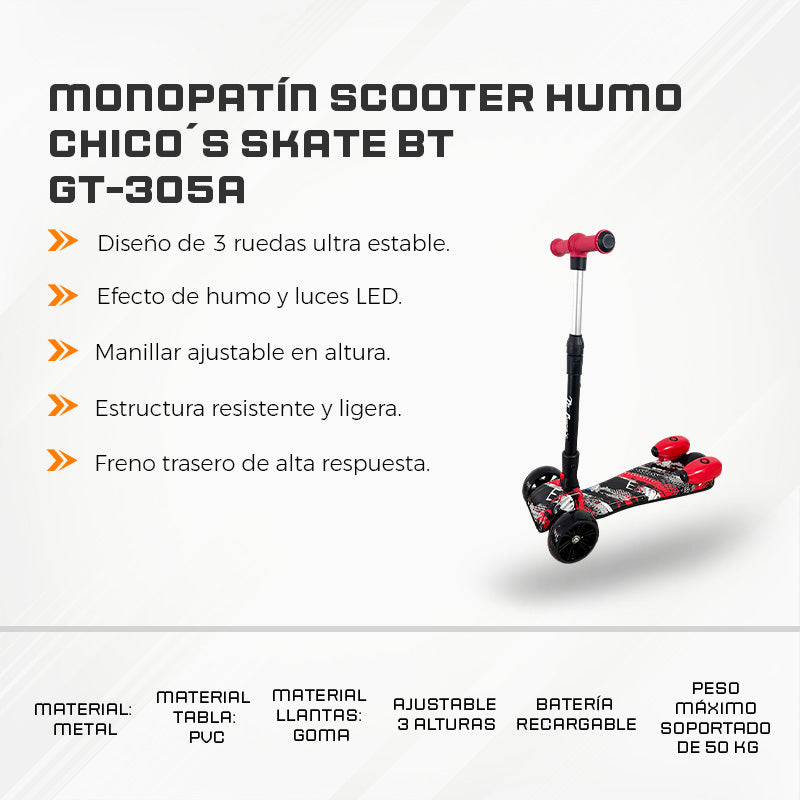 Monopatín Scooter Humo Chico´s Skate BT GT-305A