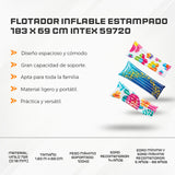 Flotador Inflable Estampado 183 X 69 CM Intex 59720