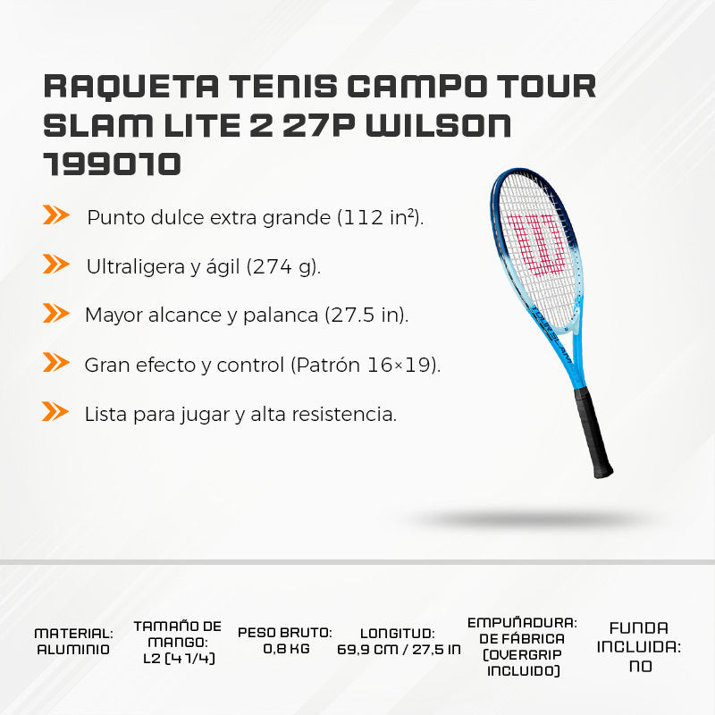 Raqueta Tenis Campo Tour Slam Lite 2 27P Wilson 199010