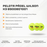 Pelota Pádel Wilson X3 8900801001