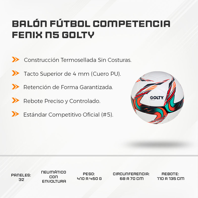 Balón Fútbol Competencia Fenix N5 Golty