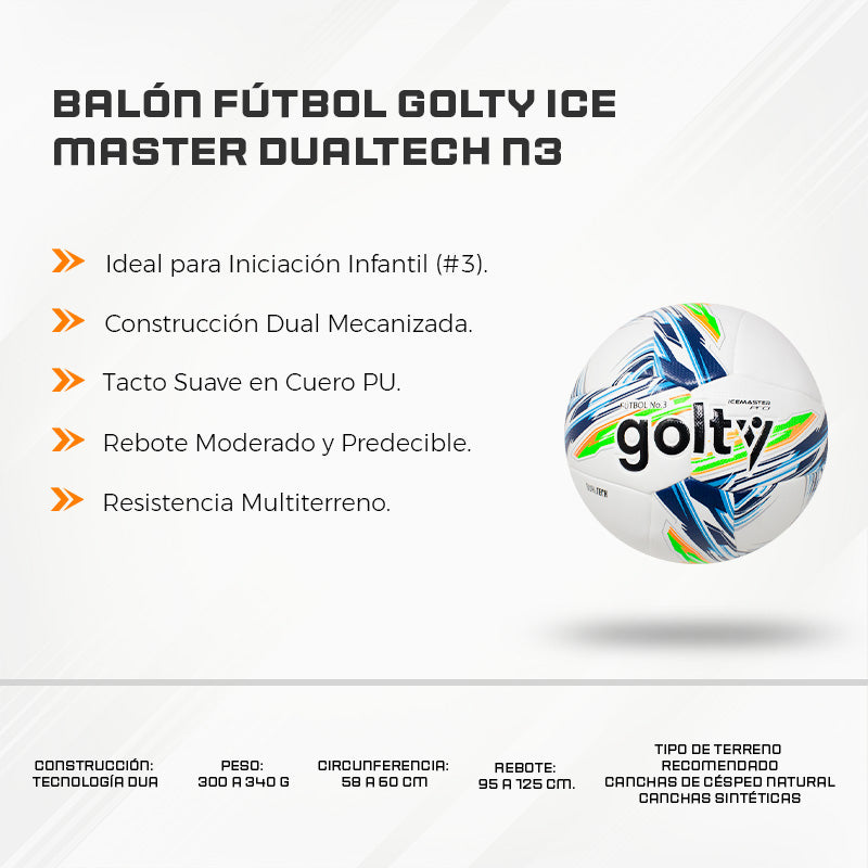 Balón Fútbol Golty Ice Master Dualtech N3
