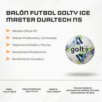 Balón Futbol Golty Ice Master Dualtech N5