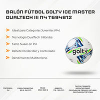 Balón Fútbol Golty Ice Master Dualtech III N4 T694812