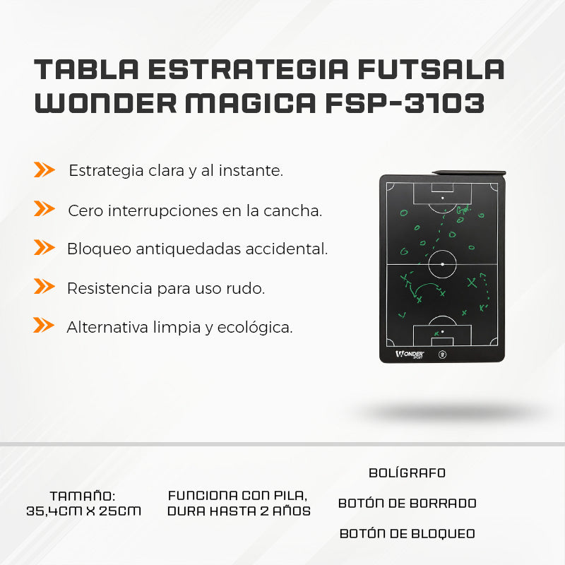 Tabla Estrategia Futsala Wonder MAGICA FSP-3103