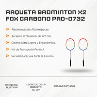 Raqueta Badminton X2 FOX CARBONO PRO-0732