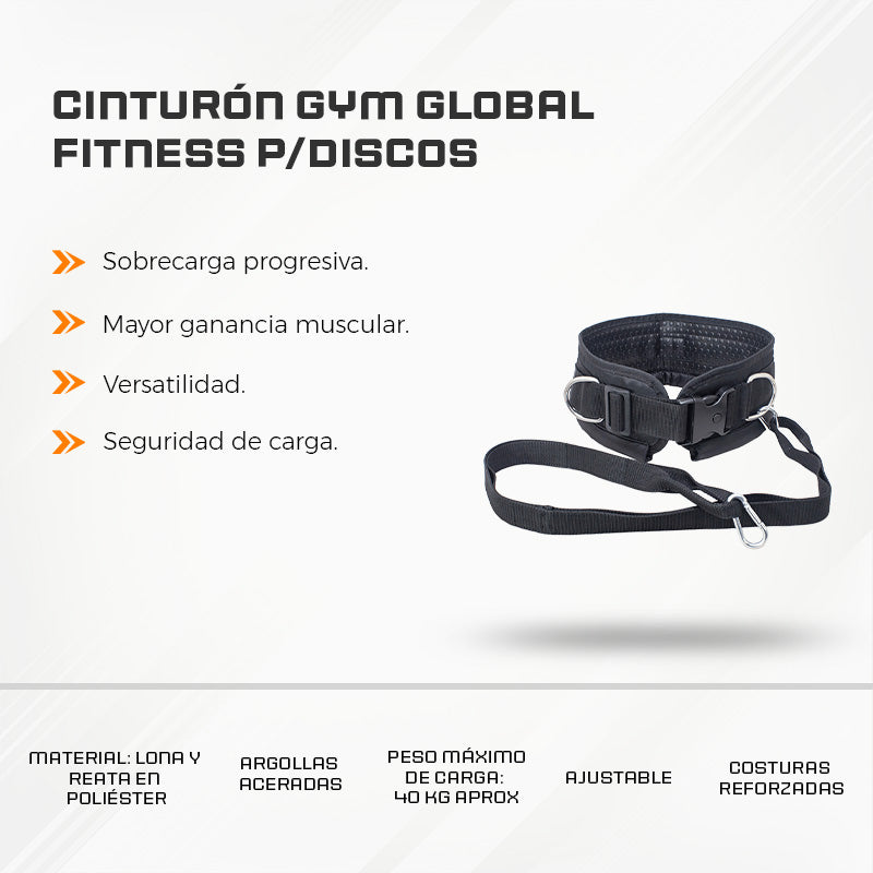 Cinturón GYM Global Fitness P/Discos