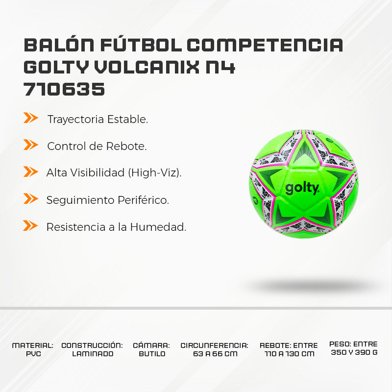 Balón Fútbol Competencia Golty VOLCANIX N4 710635