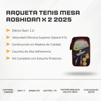 Raqueta Tenis Mesa AOSHIDAN X 2 2025 Estuche