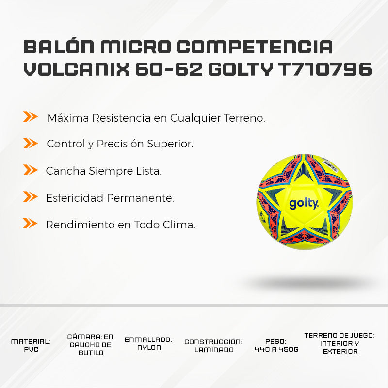 Balón Micro Competencia Volcanix 60-62 Golty T710796