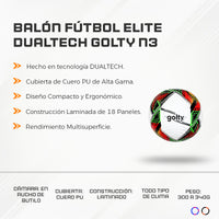 Balón Fútbol  Elite Dualtech Golty N3