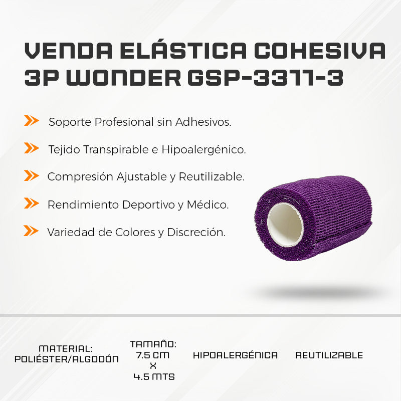 Venda Elástica Cohesiva 3P Wonder GSP-3311-3