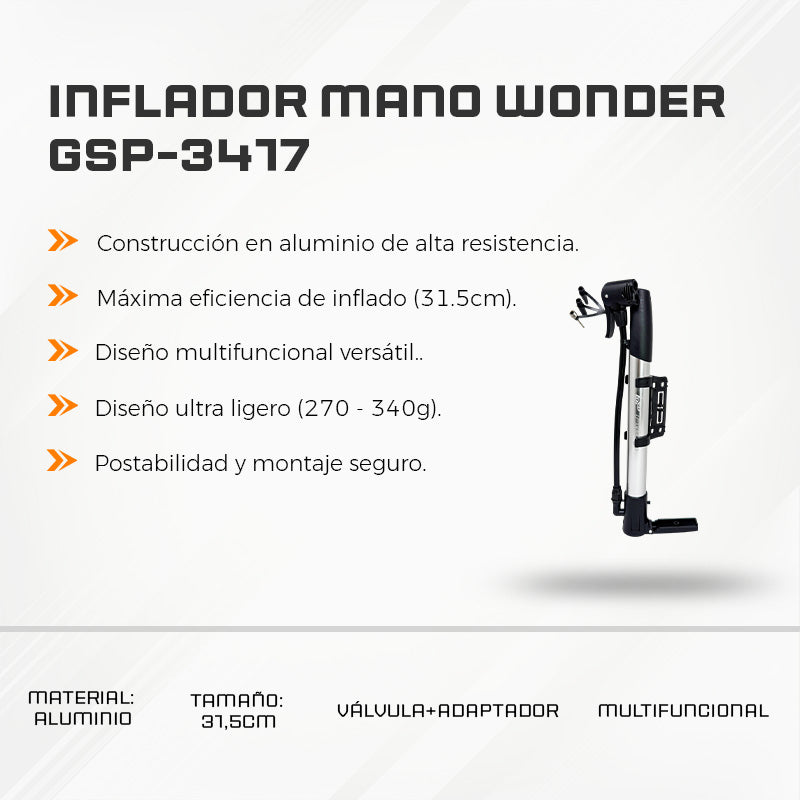 Inflador Mano Wonder  GSP-3417