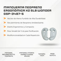 Mancuerna Neopreno Ergonómica X2 5LB Wonder GSP-3487-5